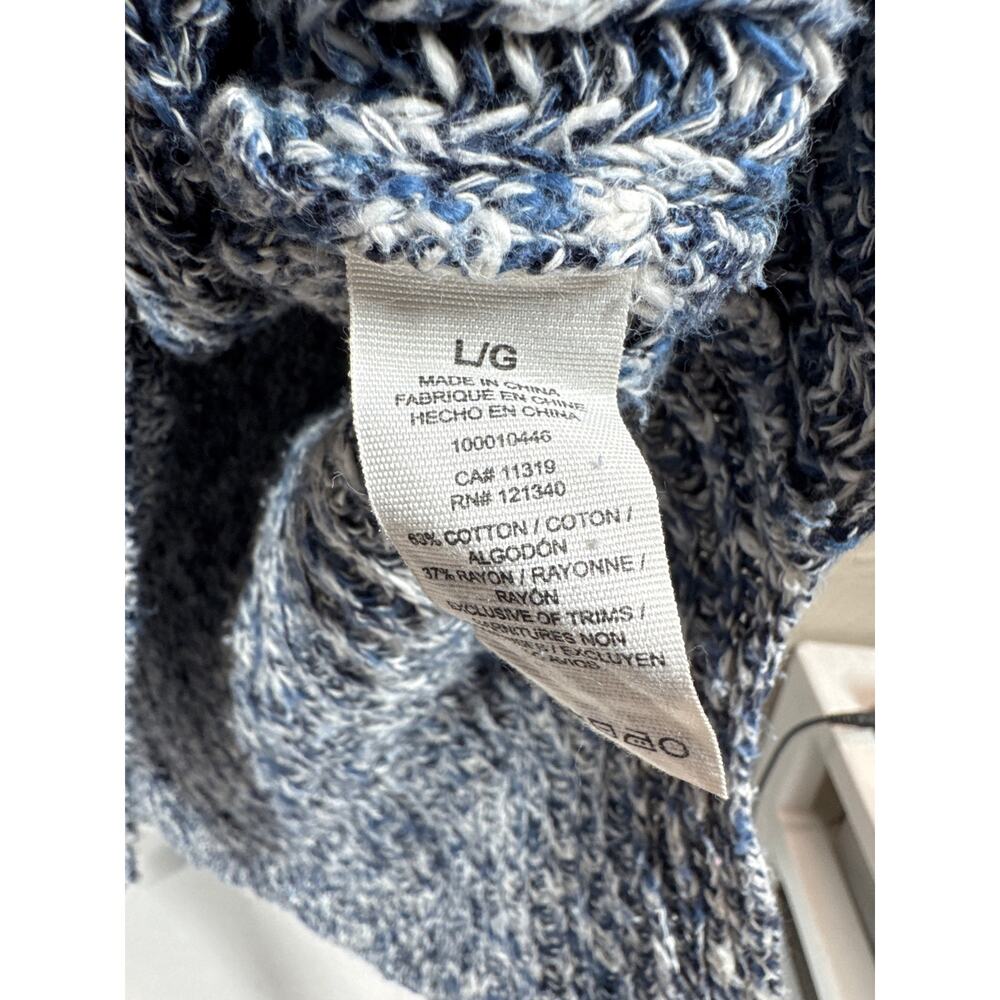 Garage Knit Blue And White‎ Sweater V Neck Chunky Womens Size Large - Picture 3 of 5